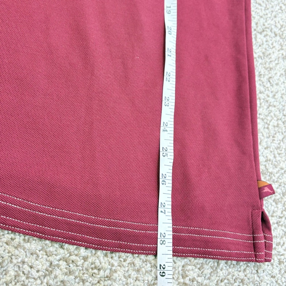 Tommy Bahama Polo Shirt Mens LG Burgundy IslandZone Supima Cotton Golf Travel - Picture 7 of 9